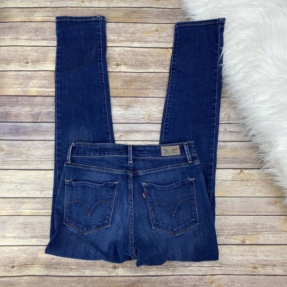 Levi's Women's Mid Rise Skinny Jeans Size 8 Dark Wash Zipper Fly Stretch - Picture 6 of 6
